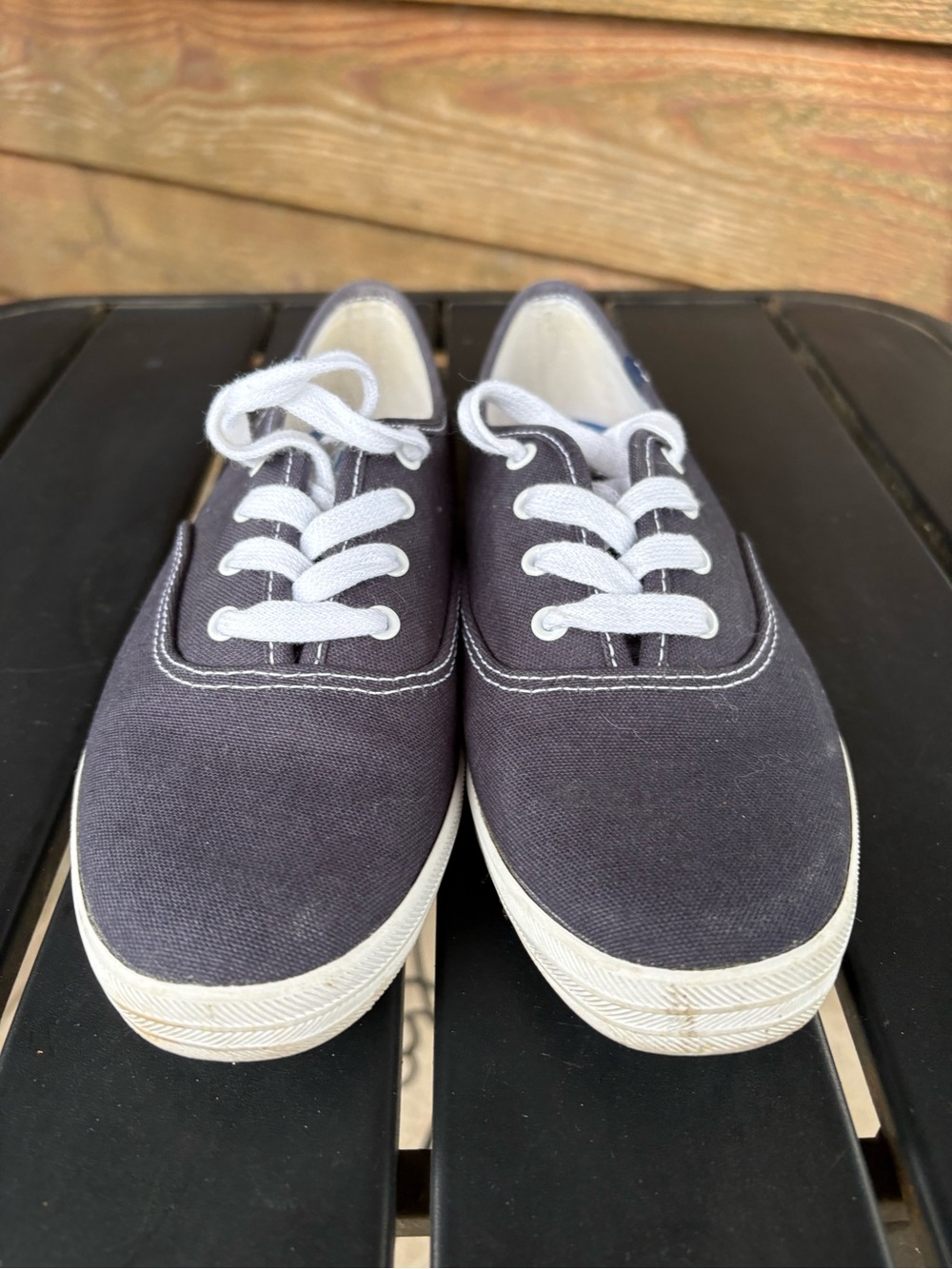 Keds Navy Canvas Sneakers with White Laces